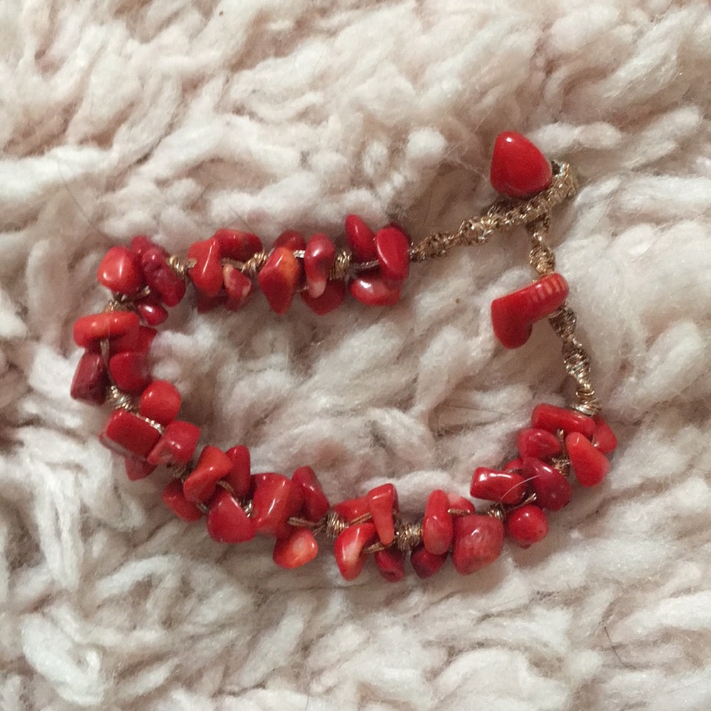 Red stone accent bracelet